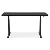 Bureau design assis-debout électrique 'SMALL TECH' noir en bois pieds en métal noir - 150 x 70 cm
