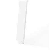 Double bureau bench / table de réunion 'INCONTRO DUE' en noyer pieds en métal blanc - 280 x 140 cm