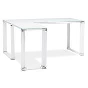 Bureau de direction d'angle design 'GLASSTOP L' plateau en verre pieds métal