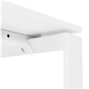 Petit bureau droit design 'MEET MINI' plateau en bois blanc avec pieds en métal blanc - 120 x 60 cm