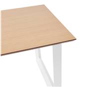 Bureau droit design 'SMART MINI' plateau en bois naturel avec pieds en métal blanc - 130 x 70 cm