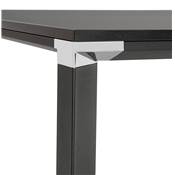 Bureau droit design haut 'HIGH BUSINESS' en bois noir pieds en métal noir et chromé – 140 x 70 cm