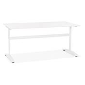 Bureau droit / table de travail design 'DISEGNO' blanc en bois pieds en métal blanc - 160 x 80 cm