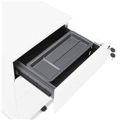 Caisson de bureau / table de chevet design à roulettes 'PRATIK' en métal blanc