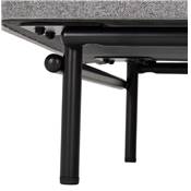 Canapé acoustique 2 places design dossier haut 'INTIME' en tissu gris clair 4 pieds en métal noir
