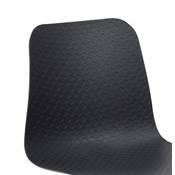 Chaise design 'Sländak White' noire avec 4 pieds en métal blanc