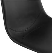 Chaise design 'Laeder' noire avec pied croisé en métal noir