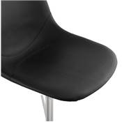 Chaise design 'Laeder' noire avec pied croisé en métal chromé