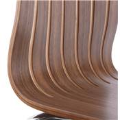 Chaise 'Slits' en noyer avec 4 pieds en métal chromé