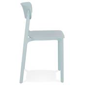 Chaise intérieur / extérieur empilable 'COCKTAIL' avec assise et pieds en résine bleu pastel