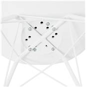 Chaise design style industriel 'GORD' blanche avec 4 pieds en métal blanc