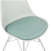 Chaise design style industriel 'GORD' assise verte claire avec 4 pieds en métal vert clair
