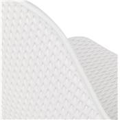 Chaise design intérieur / extérieur 'ZACK' assise blanche perforée et 4 pieds en métal blanc