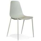 Chaise design intérieur / extérieur 'EASY' assise en resine verte 4 pieds en métal rvert