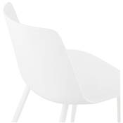 Chaise design moderne 'SILDE' blanche avec 4 pieds en métal blanc