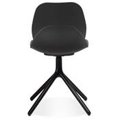 Chaise design de style moderne 'KOOL' noire avec 4 pieds en métal noir