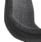 Chaise design 'Norsk White' en tissu gris avec 4 pieds en métal blanc
