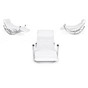 Fauteuil design de relaxation 'Zen' blanc structure en métal chromé