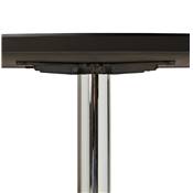 Petite table à diner / de bureau ronde 'Kontur' noire en bois pied central métal chromé - Ø 90 cm