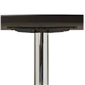 Petite table / table de réunion ronde 'Kontur' noire en bois pied central métal chromé - Ø 90 cm