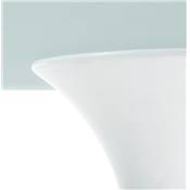 Table / table de réunion ronde 'Roundglass XL' en verre opaque pied central blanc – Ø 140 cm