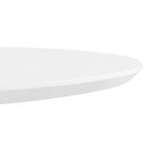 Petite table / table de réunion ronde 'Elea' blanche en bois pied central acier brossé - Ø 90 cm