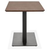 Table salle à manger 'Tvillin Black Small' noyer pied central en fonte noir - 150 x 70 cm