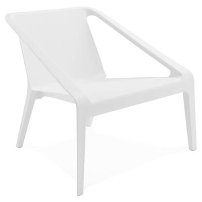 Fauteuil de jardin 'SUN' en résine blanche avec 4 pieds