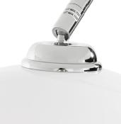 Lampadaire design 'Arc XL' abat-jour blanc structure en métal chromé socle en marbre