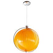 Suspension boule design 'Astra' abat-jour modulable en lamelles flexibles orange