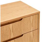 Meuble Bahut buffet design 'CHESTERFIELD' en bois naturel 2 portes et 3 tiroirs pieds en bois plaqué naturel