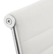 Chaise de Bureau design 'SLAT' blanche avec pieds en métal chromé