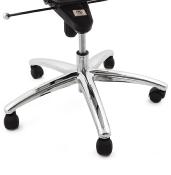 Fauteuil de Bureau design à roulettes et dossier haut 'GREATERS' blanc avec pieds en métal chromé