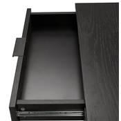 Petit bureau droit / table travail design 2 tiroirs 'BAMBIN' bois et pieds métal noir - 120 x 60 cm