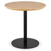 Petite table style industriel ronde 'FERRO' bois naturel pied central métal noir – Ø 60 cm