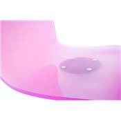 Tabouret de bar réglable design 'Ice' pivotant plexiglass rose pied métal chromé dossier haut