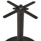 Table / table de réunion ronde design 'KONTUR BLACK XL' noire pied central en métal noir - Ø 120 cm