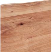 Table de bar Mange-debout industriel 'HIGH BARNE' bois massif naturel pied métal noir - 160 x 90 cm