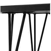 Grande table basse style industriel ovale 'DANA' plateau bois noir pieds en métal noir - 110 x 80 cm