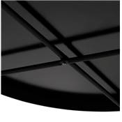 Table basse ronde 'ELEMENTO XL' plateau en verre noir 4 pieds en métal noir - Ø 80 cm