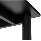 Table / bureau droit design 'VANIA' en bois noir pied central en métal noir – 160 x 80 cm