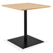 Table de salle à manger carrée industriel 'RITH' en bois naturel pied carré en métal noir - 70 x 70 cm