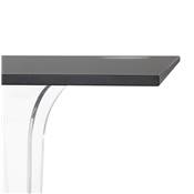 Table carrée intérieur / extérieur 'RAMO' noire pied central transparent et gris - 80 x 80 cm