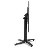 Table carrée pliante industriel 'BARRA' en bois noir pied central en métal noir – 68 x 68 cm
