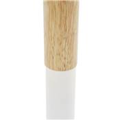 Table d'appoint guéridon design ronde 'DUBELZON' tablette bois pied central métal blanc - Ø 40 cm