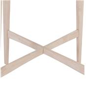 Table haute design carré 'RUSTIK' en bois blanc avec 4 pieds en bois naturel