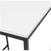 Table bar haute style industriel carré 'BISTRO' bois blanc 4 pieds métal noir idéal proffesionnels