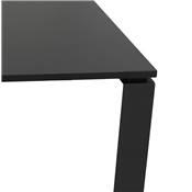 Table de réunion / bureau bench design 'MEET' noir en bois pieds en métal noir - 160 x 160 cm