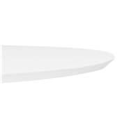Grande table à diner / réunion ronde extensible 'STORS' plateau bois blanc mat 4 pieds métal blanc