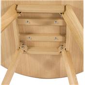 Table / table de réunion scandinave ronde 'SMALL SOLNÄ' plateau et 4 pieds bois naturel – Ø 90 cm
